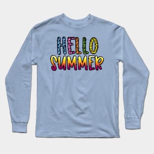 Hello Summer Cheetah design Long Sleeve T-Shirt